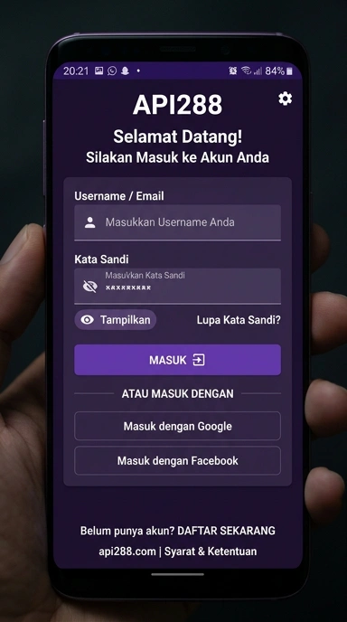 Tampilan halaman login api288