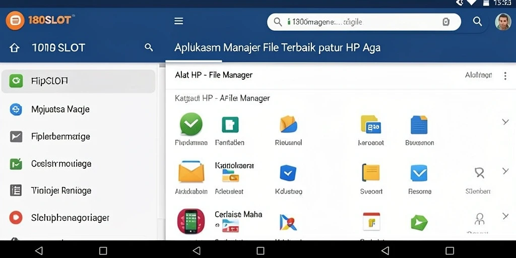 Antarmuka utama 180SLOT yang mudah digunakan untuk mengelola file.