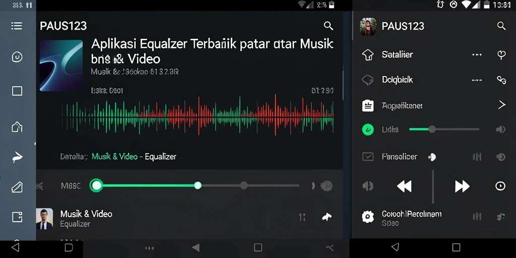 Antarmuka pengguna PAUS123 dengan fitur Equalizer yang lengkap.